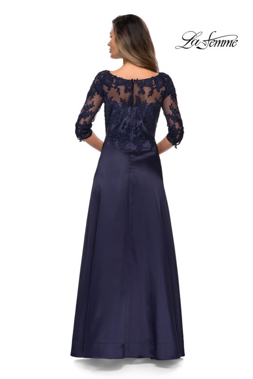 La Femme 27988 Floral Bodice Scoop Neck Dress