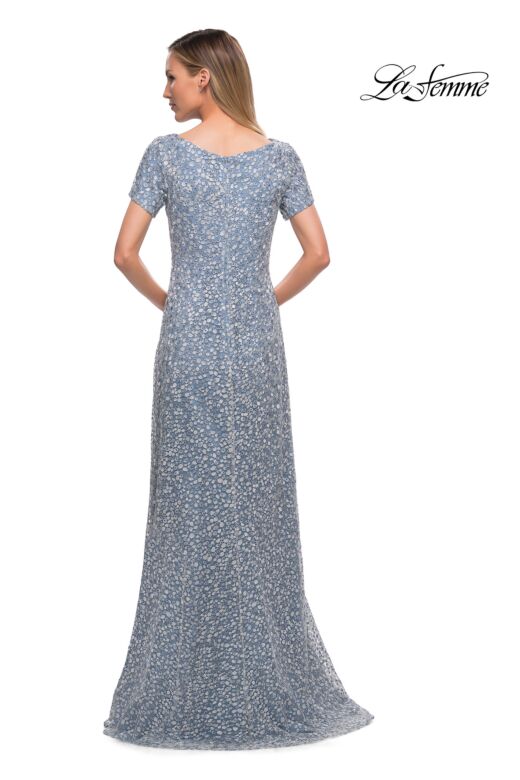 La Femme 29134 Beaded Lace Short Sleeve Dress