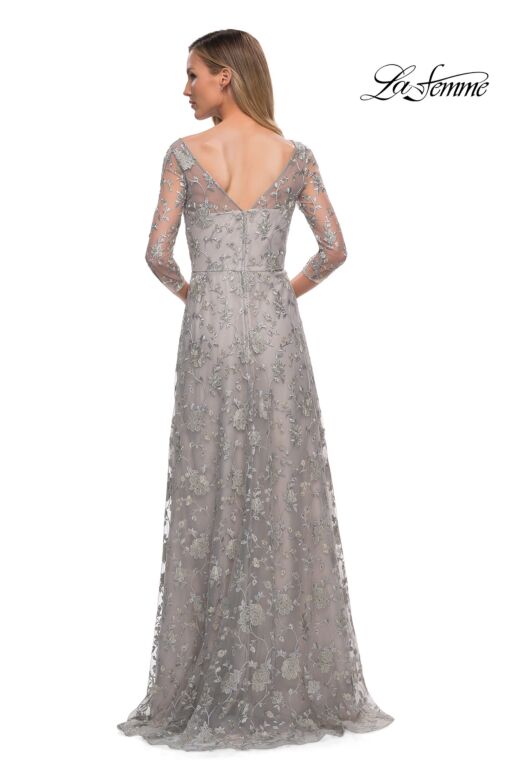 La Femme 29153 V-Back Floral Embroidery Dress
