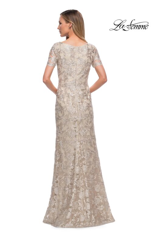 La Femme 29161 Bateau Neckline Embroidered Dress