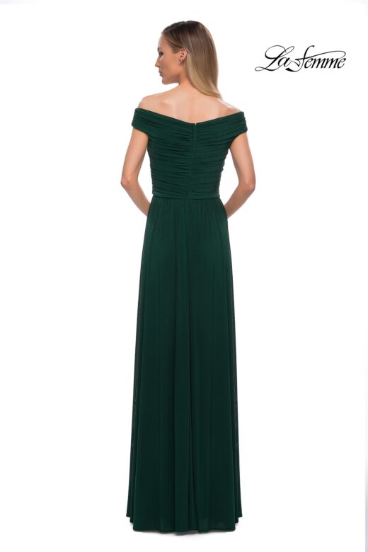 La Femme 29168 Ruched Bodice Off The Shoulder Dress