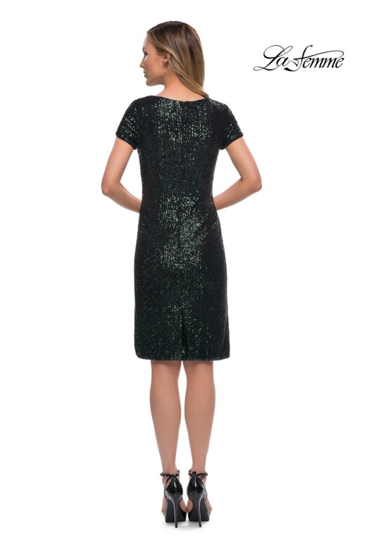 La Femme 29182 Short Sleeves Sequin Dress