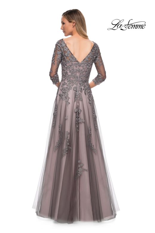 La Femme 29205 V-Back Embroidered Dress