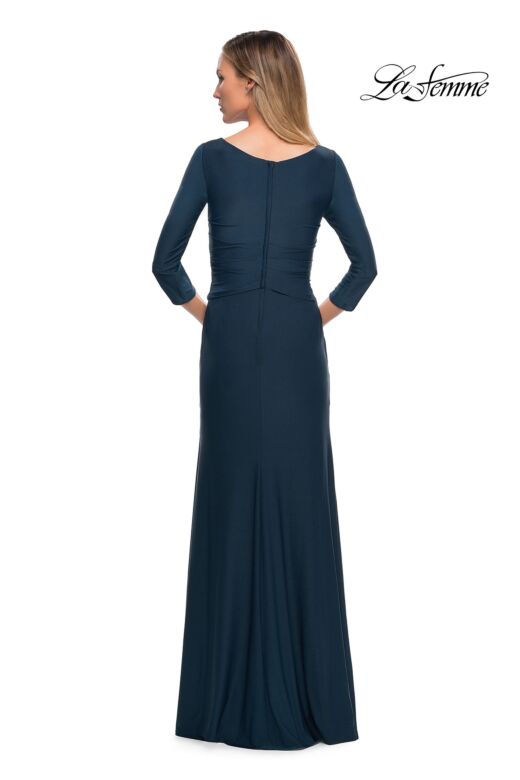 La Femme 29223 Criss Cross Bodice V-Neck Dress