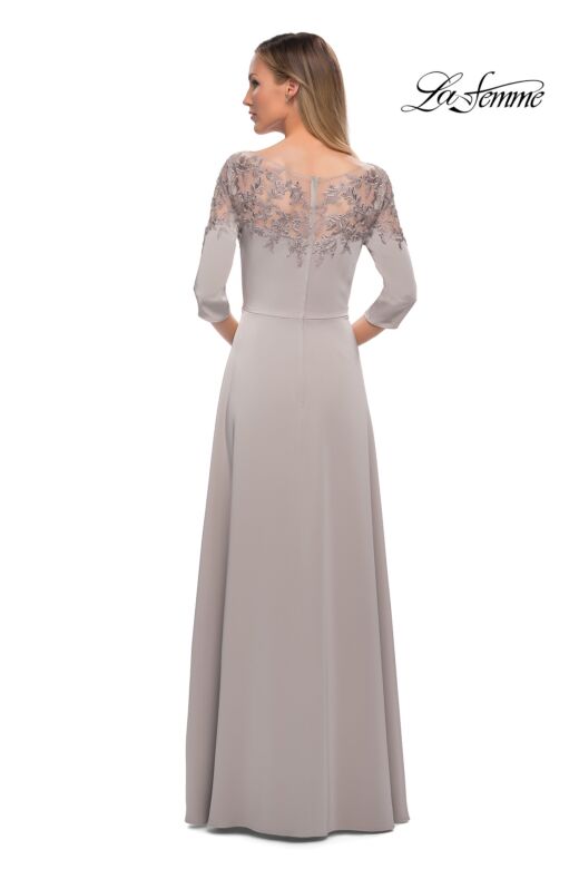 La Femme 29227 Illusion Neckline Three Quarter Sleeves Dress