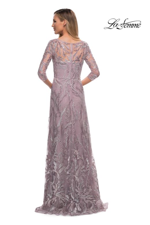 La Femme 29233 Bateau Neckline Embroidered Dress