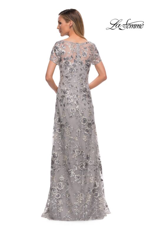 La Femme 29281 Short Sleeves Sequin Lace Dress
