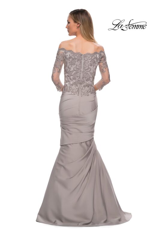 La Femme 29324 Mermaid Skirt Embroidered Top Dress