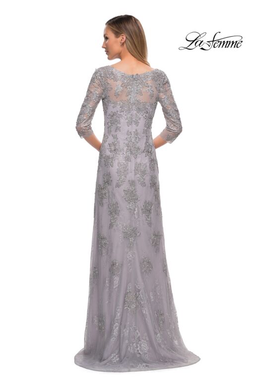 La Femme 29379 Illusion Sleeves Lace Dress