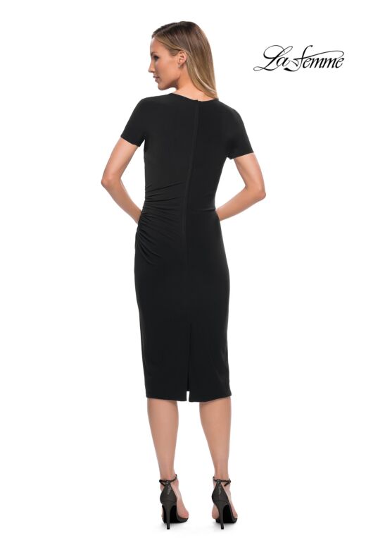 La Femme 29510 Court Neckline Ruched Dress