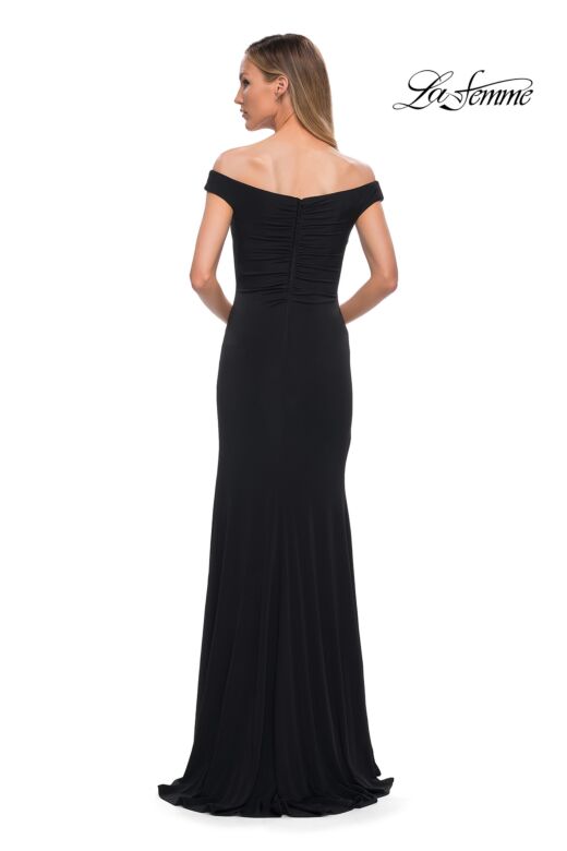 La Femme 29925 Off The Shoulder Ruched Dress
