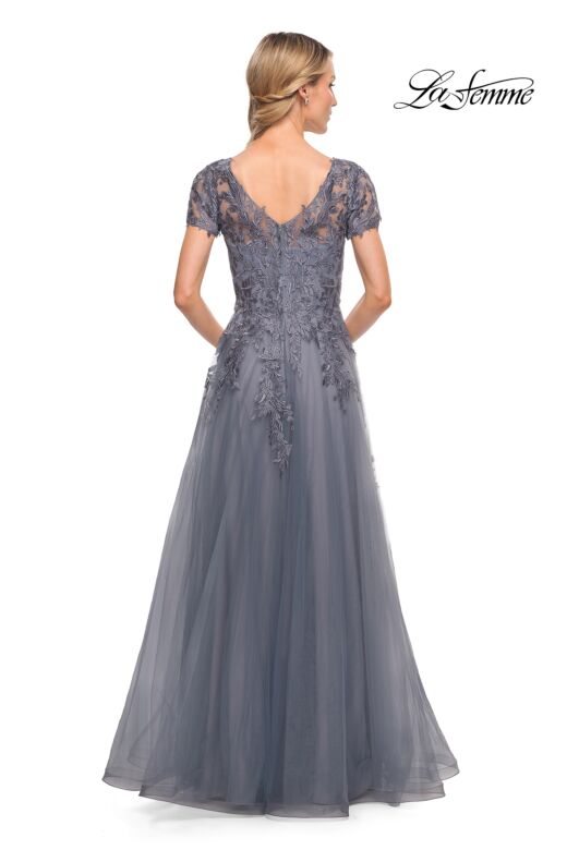 La Femme 29164 V-Neck Embroidered Dress
