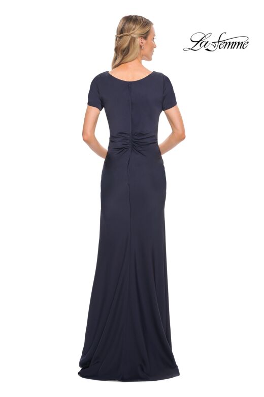 La Femme 29926 Knot Waist V-Neck Dress