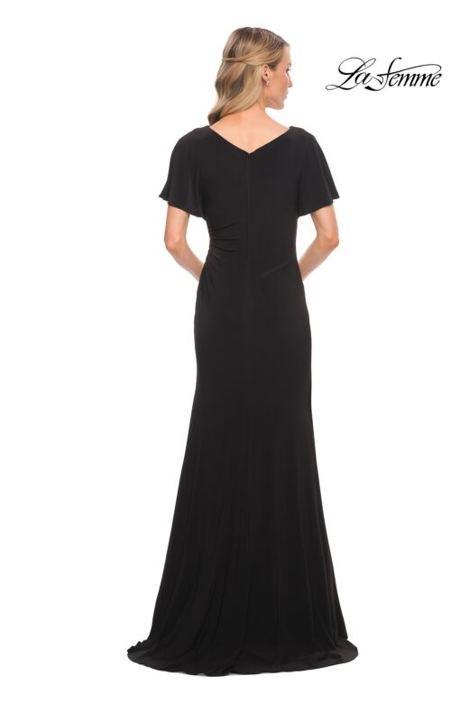 La Femme 29997 Flutter Sleeves V-Neck Dress