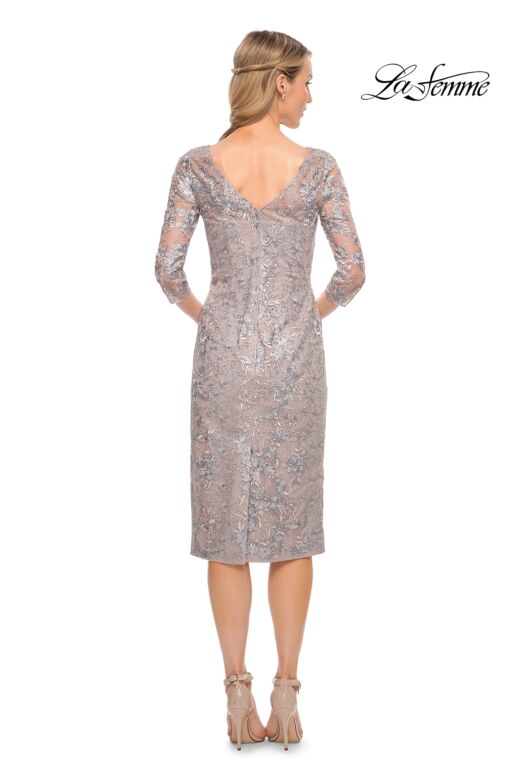 La Femme 30036 Bateau Neckline Floral Dress