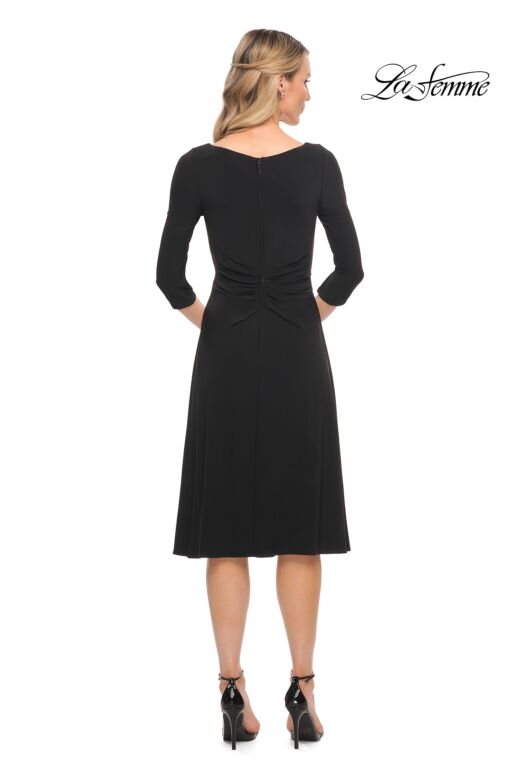 La Femme 30069 Three Quarter Sleeves V-Neck Dress