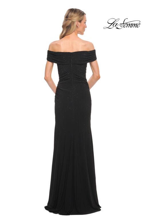 La Femme 30117 Beaded Jersey Off The Shoulder Dress