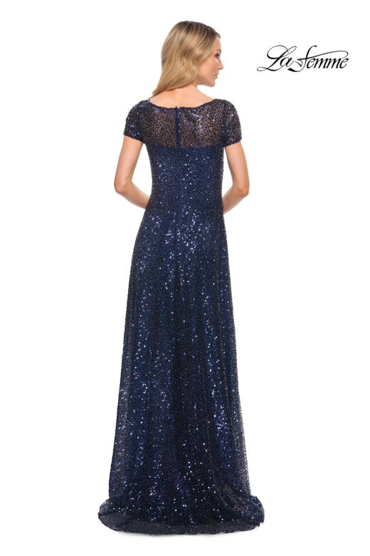 La Femme 30122 Illusion Yoke Sequin Dress