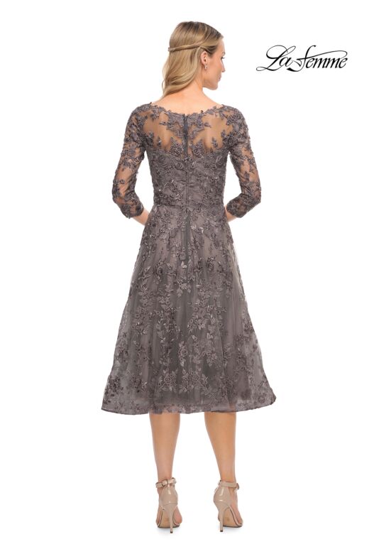 La Femme 30268 V-Neck Beaded Lace Dress