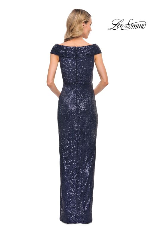 La Femme 30326 Portrait Neckline Sequin Dress
