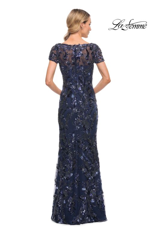 La Femme 30375 V-Neck Embroidered Dress