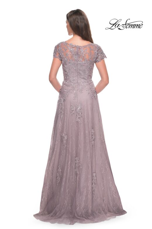 La Femme 30168 Short Sleeve A-Line Lace Dress