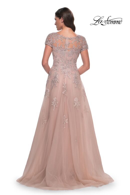 La Femme 30228 A-Line Short Sleeve Dress