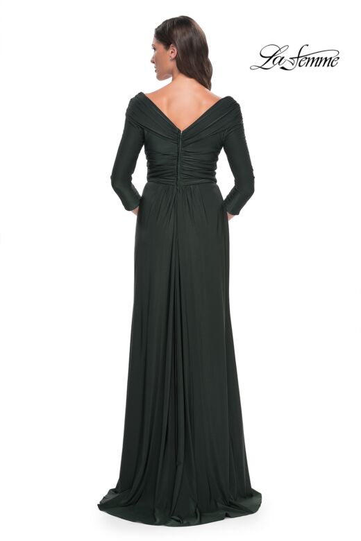 La Femme 30845 Surplice Bodice Ruched Dress