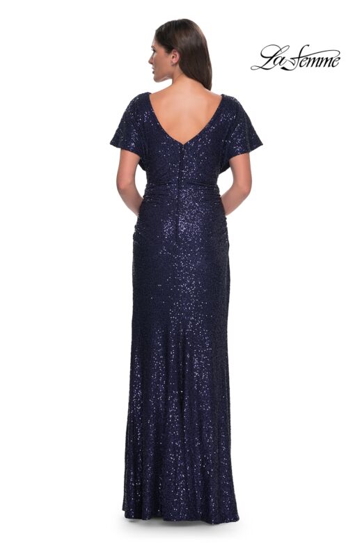 La Femme 30885 Batwing Sleeve Scoop Back Dress