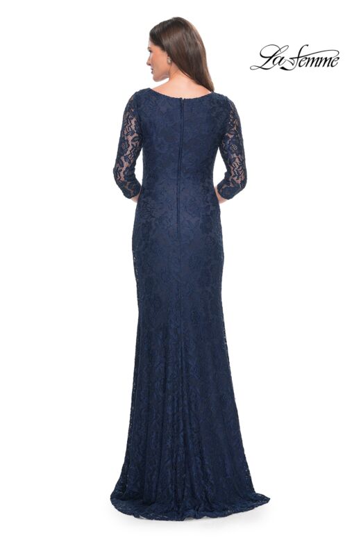 La Femme 30379 Ruched Bodice Lace Dress