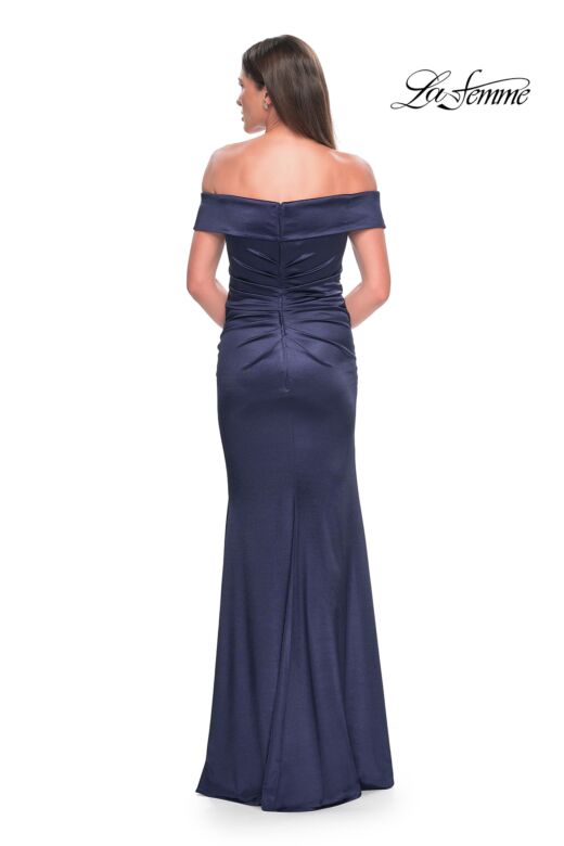 La Femme 31621 Off-The-Shoulder Slim-Flare Dress