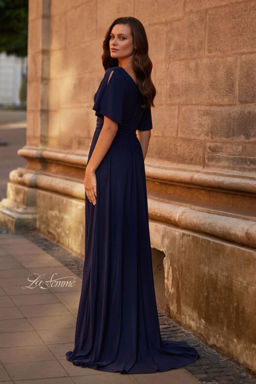 La Femme 30009 Split Sleeve A-Line Dress