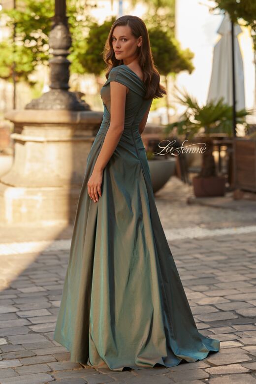 La Femme 33446 Moss Green Surplice Bodice Dress
