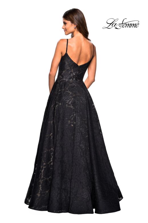 La Femme 27449 Sweetheart Neckline Shimmer Lace Dress