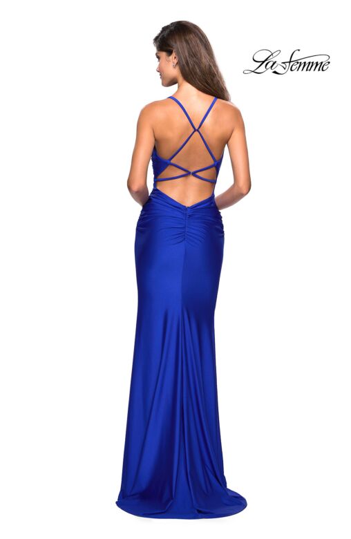 La Femme 27501 Jersey Sweetheart Neckline Strappy Back Dress