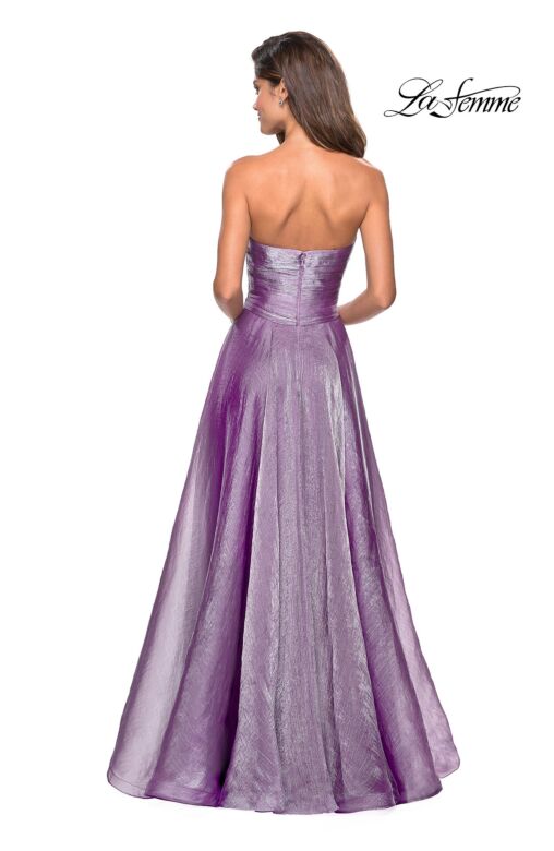 La Femme 27515 Ruched Strapless Sweetheart A-Line Dress