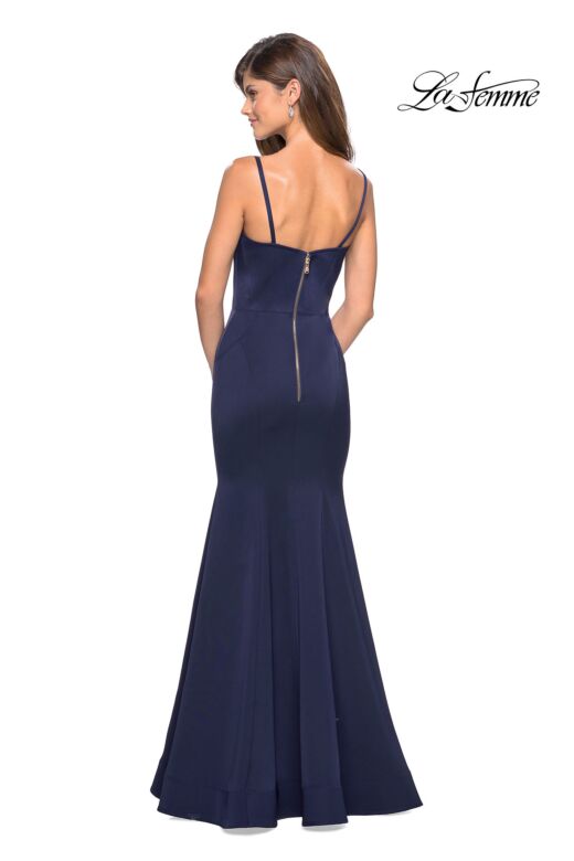 La Femme 27524 Curved Neckline Spaghetti Straps Dress