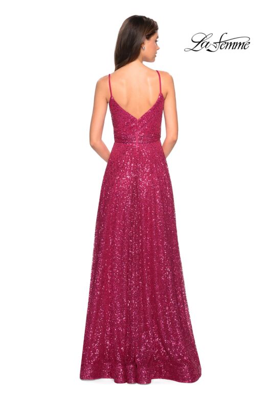 La Femme 27747 Ruched Bodice Spaghetti Straps Dress