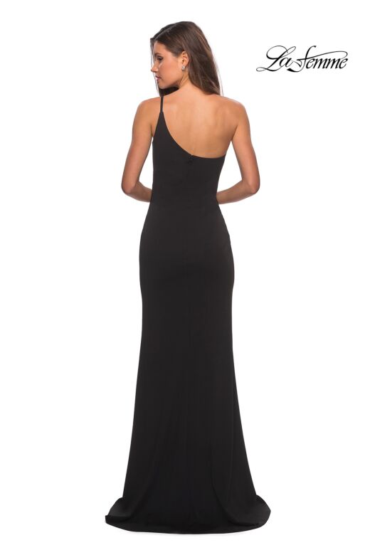 La Femme 28176 High Slit One Strap Dress