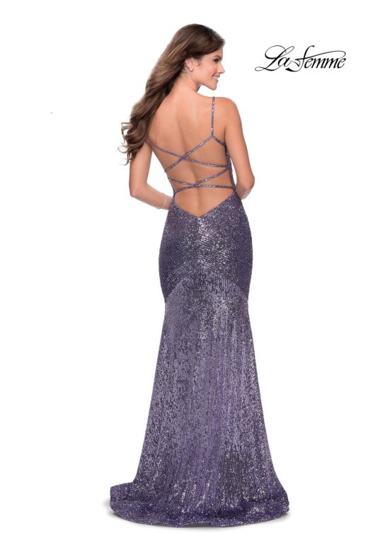 La Femme 28713 Strappy Back Sequin Dress
