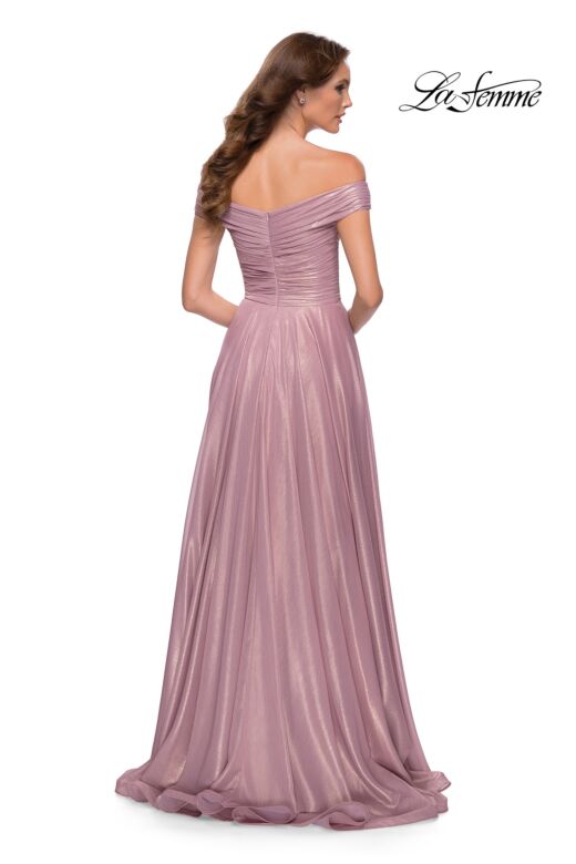 La Femme 29172 Ruched Off The Shoulder A-Line Dress