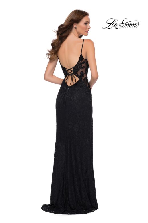 La Femme 29694 Spaghetti Strap High Slit Dress
