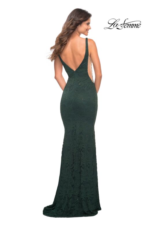 La Femme 29732 Illusion Side Plunging Neck Dress