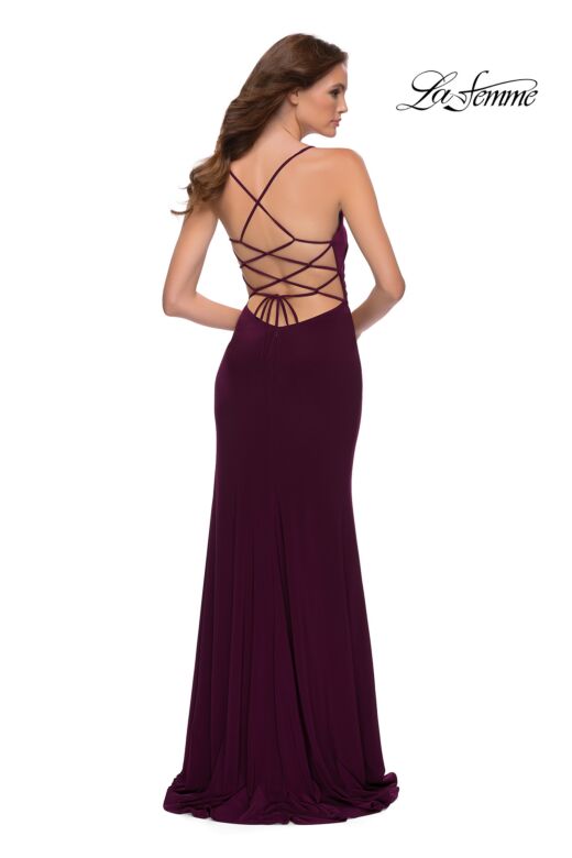 La Femme 29735 Strappy Lace-Up Back Figure-Hugging Dress