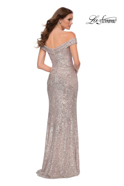 La Femme 29831 Off The Shoulder Sequin Dress