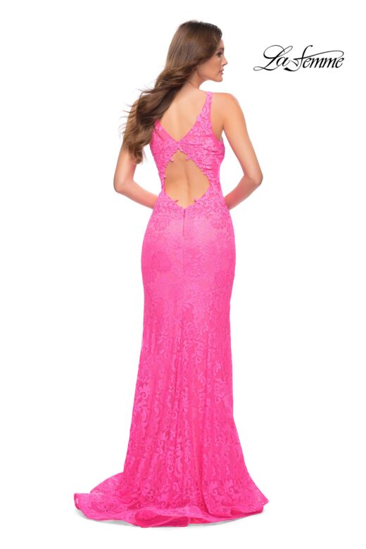 La Femme 29978 Cutout Back High Slit Dress