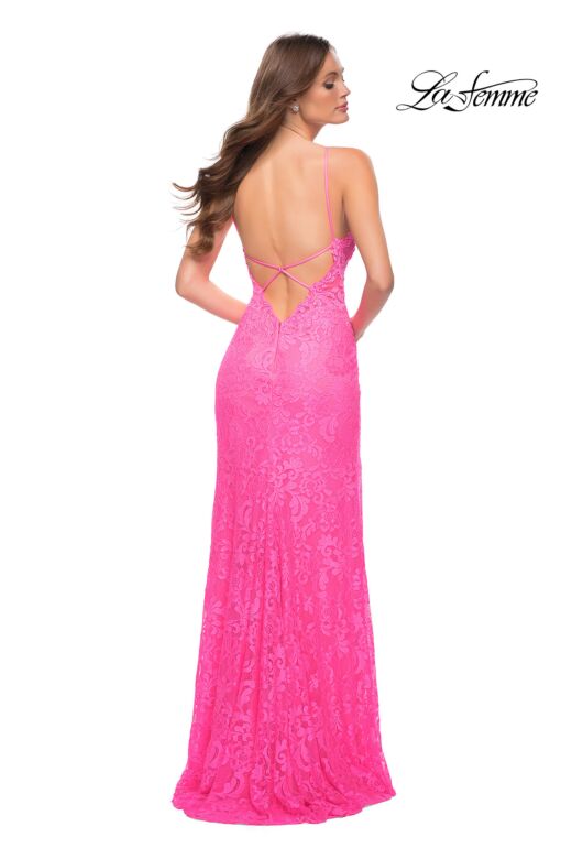 La Femme 29987 Strappy Back High Slit Dress