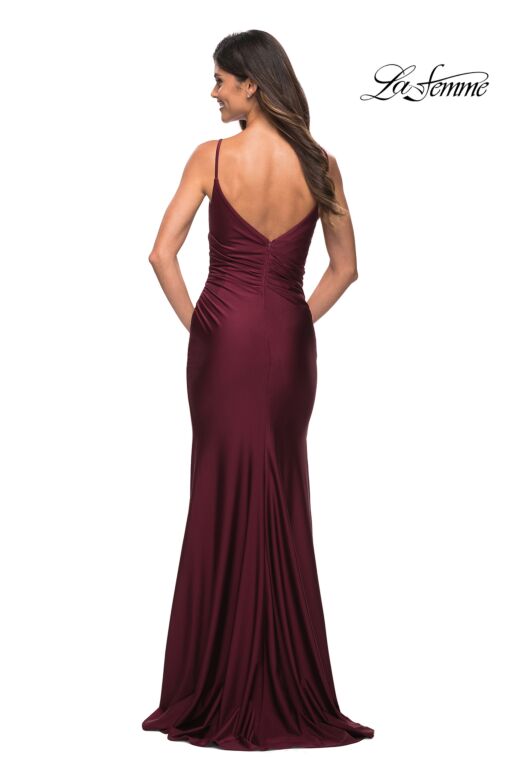 La Femme 30095 High Slit Spaghetti Strap Dress