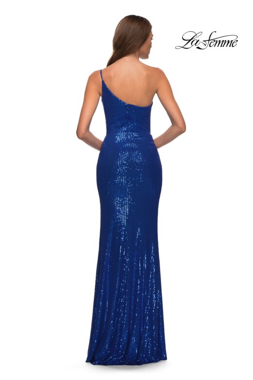 La Femme 30391 One-Shoulder Sequin Column Dress