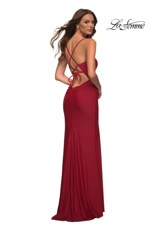 La Femme 30436 Scoop Neckline High Slit Dress